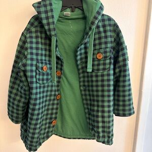Green Plaid Hooded Jacket